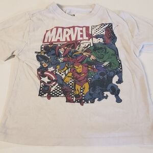 Kids White Marvel Avengers tee shirt size 5/6